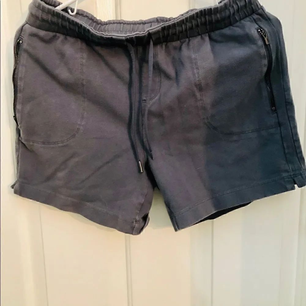 Athletic shorts women’s; 1 gray, 1 black.